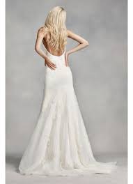 White By Vera Wang Low Back Wedding Dress David S Bridal Spaghetti Strap Wedding Dress Celebrity Wedding Dresses Wedding Dresses Vera Wang
