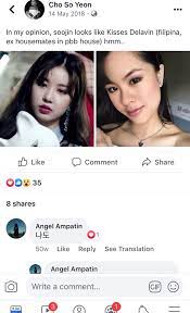 Check spelling or type a new query. Aya On Twitter Saw This On Facebook Kisses Delavin Could Really Pass As A Korean Celebrity She Even Resembles A Lot Of K Pop Stars Such As Blackpink S Rose G I Dle S Soojin And Yoon