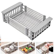 adjustable stainless steel sink dish