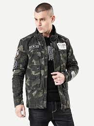 Men Letter Print Camo Jacket Army Green Camouflage Bomber Jacket Military Jacket Bomber Jacket Men