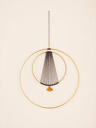 Elegant Modern Brass Wall Hanging Brass Wall Hanging Yarn Wall Hanging Modern Wall Hanging