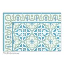 Vinyl Floor Mat With Tiles In Green And Turquoise Kitchen Etsy Vinyl Floor Mat Vinyl Flooring Frame Decor