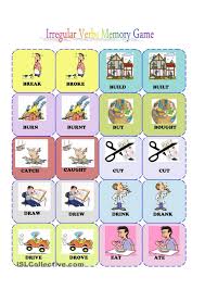 Irregular Verbs Memory Card Game 1 3 Irregular Verbs Irregular Past Tense Verbs Verbs Activities