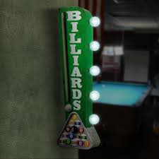 Crystal Art Gallery Billiards Pool Cue Vintage Marquee Led Sign 113772web The Home Depot In 2020 Vintage Marquee Billiards Room Decor Man Cave Wall Art