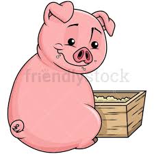 Cute Pig Eating Corn In The Farm Vector Cartoon Clipart Friendlystock Cute Pigs Cartoon Clip Art Pig Illustration