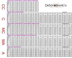 deniro boot co size chart wyldewood tack shop