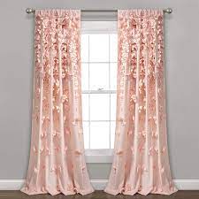 Шторы aliexpress rustic solid color pink green curtain window screening finish product tulle glass bead curtains luxury living room 300cm*270cm. Amazon Com Lush Decor Blush Riley Curtain Sheer Ruffled Textured Bow Window Panel For Living Dining Room Bedroom Single 84 X 54 L Home Kitchen