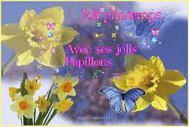 Jolie printemps avec ses jolis papillons - image animée GIF