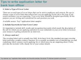 Bank Loan Officer Application Letter