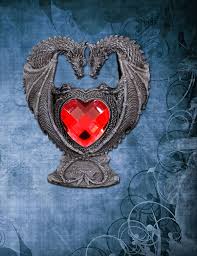 Drachen Figur Liebespaar Mit Rotem Herz Drachen Figuren Shop Romantische Momente