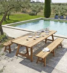 Découvrez la sélection de tables et de chaises de jardin proposées par camif. Table De Jardin En Teck Recycle 12 14 Personnes L300 Tecka Maisons Du Monde