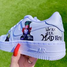 Nike Airforce 1 With Alice In Wonderland Art Waterproof Af1 Sneakers Shoes The Custom Movement In 2021 Alice In Wonderland Shoes Nike Airforce 1 Nike Air Force