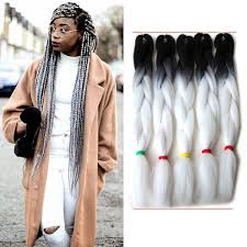 Xpression Braiding Hair Extensions Jumbo Braids Hair 24 Inch 100g Pc Black White 1b 60 Two Tone Ombre Braiding Box Synthetic Hair Extensions 30 Inch