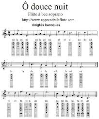 O Douce Nuit A La Flute A Bec Flute Flute A Bec Partition Pour La Flute