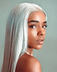 Pin By Coral On Beauty With Images White Hair Color Dark Skin Blonde Hair White Blonde Hair