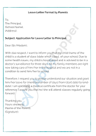 A student on a leave of absence registers as a continuing student for the semester of return. Leave Letter For School How To Write A Leave Application For School Format And Rules A Plus Topper