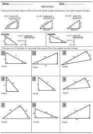 Find trigonometric ratios using right triangles. Geometry Worksheet Trig Ratios In Right Triangles Cute766