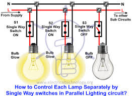 Here is the circuit diagram of ic controlled emergancy light with charger or simply 12v to 220v ac inverter circuit. How To Control Each Lamp By Separately Switch In Parallel Lighting