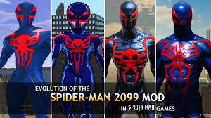 A newly developed masked head sculpt. Evolution Of The Spider Man 2099 Suit Mod In Spider Man Games 2000 2018 Youtube