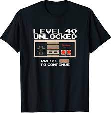 Level 40 unlocked gamer 40th birthday gift idea. Buy Funny 40th Birthday Level 40 Unlocked Video Gamer T Shirt Online In Indonesia B07dvqjnb9