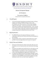 Business Development Manager Job Description Pay Structure ...