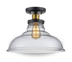 Decorative and very and rare ceiling light in havana glass, with decorated surface and metal base. Patriot Lighting Javan Oil Rubbed Bronze Antique Brass 1 Light Semi Flush Mount Ceiling Light At Menards