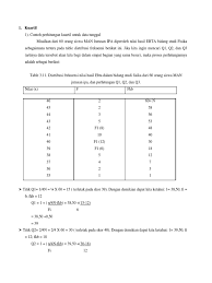 Langkah selanjutnya, ialah menentukan q1 dengan cara membagi data yang berada di bawah q2 menjadi dua bagian yang sama besar Pengukuran Penyimpangan Pdf
