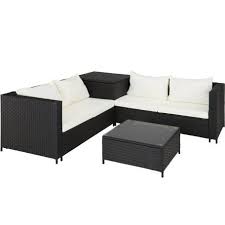 Rattan garden wicker outdoor sun lounger sofa furniture set cube corner dining. Rattan Lounge Siena Schwarz Black Rattan Garden Furniture Rattan Garden Furniture Rattan Garden Furniture Sets