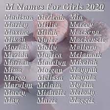 M Names For Girls 2020 Baby Names And Meanings Baby Names Pretty Names