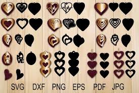 Download Heart Earring Svg Valentine Earrings Template Svg 421876 Cut Files Design Bundles