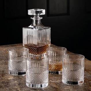 Galway crystal decanter and whiskey glass sets, AI generated