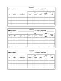 Kemudian jumlah yang tertera untuk tiap barang adalah. Kad Stok 2016