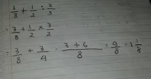 Hasil Dari 3 Per 8 1per 2 2per 3 Brainly Co Id