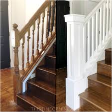 It anchors the railing to the stairs and can be found at the top and bottom of a stair case. A Diy Stair Makeover Tutorial And Tips This Time Of Mine