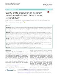 This results in a high misdiagnosis percentage compared to other cancers. Pdf Quality Of Life Of Survivors Of Malignant Pleural Mesothelioma In Japan A Cross Sectional Study