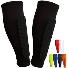 Honeycomb Soccer Shin Guards with Compression Sleeve for Kids and Adults