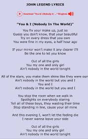 You And I By John Legend 3 Cool Lyrics Me Too Lyrics Favorite Lyrics