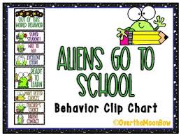Aliens Go To School Behavior Clip Chart