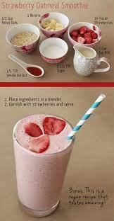 Strawberry Oatmeal Smoothie Smoothierecipes Easy Smoothie Recipes Smoothie Recipes Healthy Smoothie Recipes