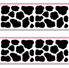 Black And White Cow Print Wallpaper Girl Nursery Wallpaper Border Wall Art Decals Pink Cow Print Barnyard Stickers Decampstudios Nursery Wallpaper Border Cow Print Wallpaper Cow Wallpaper Border