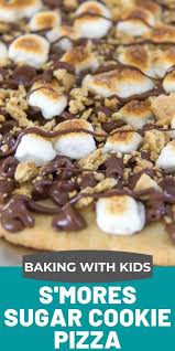 Make This S Mores Sugar Cookie Dessert Pizza With Kids Recipe In 2020 Dessert Pizza Sugar Cookie Dessert Pizza Desserts
