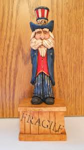 Uncle Sam Santa Carving Wood Carving Art Patriotic Decorations