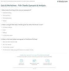 The very short story fish cheeks has several purposes. Quiz Worksheet Fish Cheeks Synopsis Analysis Study Com