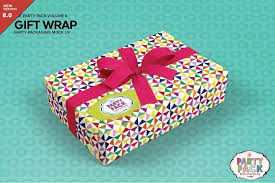 Party Gift Wrap Packaging Mockup In 2020 Packaging Mockup Party Packages Gift Wrapping