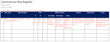 Including excel spreadsheets (like the one available below). Construction Risk Register Free Template Download