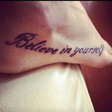 The word 'believe' can also combine with a red heart or musical notes to make interesting patterns that you can use to start a conversation. 41 Believe Tattoos On Foot Ideas