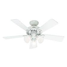 Hunter Ridgefield Ii 44 In White Downrod Or Close Mount Indoor Residential Ceiling Fan Ceiling Fan With Light White Ceiling Fan