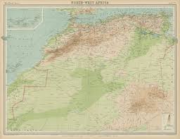 It is nearly entirely covered by the sahara desert, the largest desert in the world. North West Africa Morocco C Sahara Desert Unresolved Borders Times 1922 Map