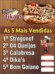 eu recomendo dika s pizzaria centro cristianopolis goias brasil sabores de pizza salgada strogonof sabores de pizza