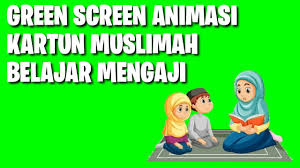 Kumpulan gambar kartun muslimah terbaru dengan kualitas hd. Green Screen Animasi Kartun Muslimah Belajar Mengaji Part 2 Youtube